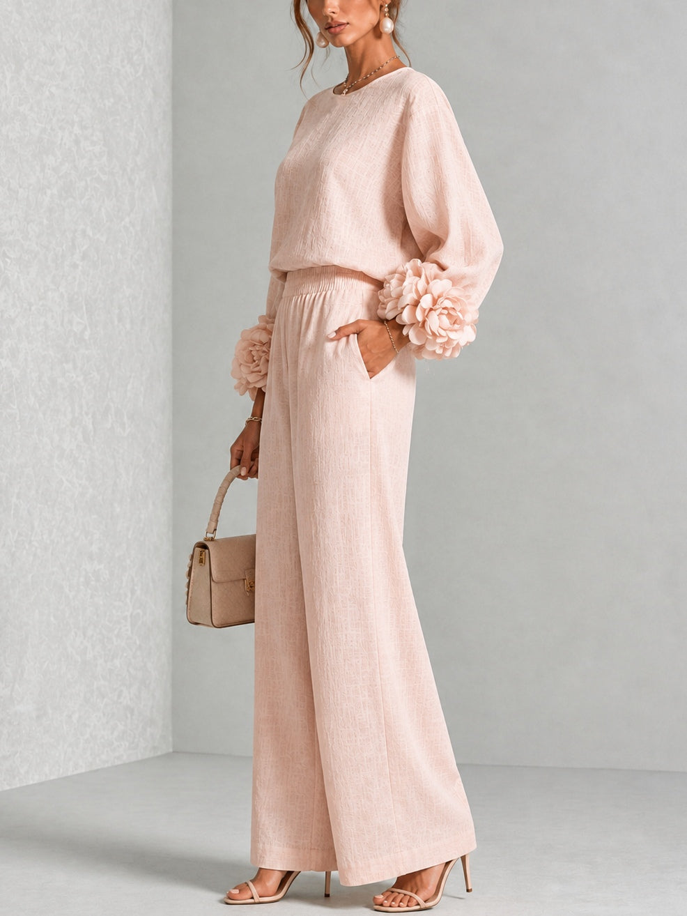 Rosalie | Rosette-Cuff Two-Piece Set