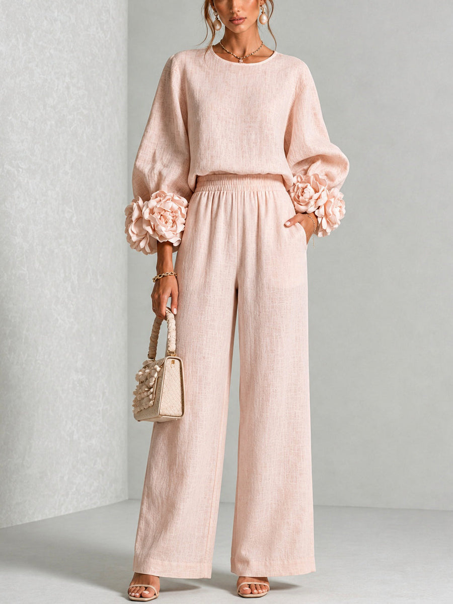 Rosalie | Rosette-Cuff Two-Piece Set