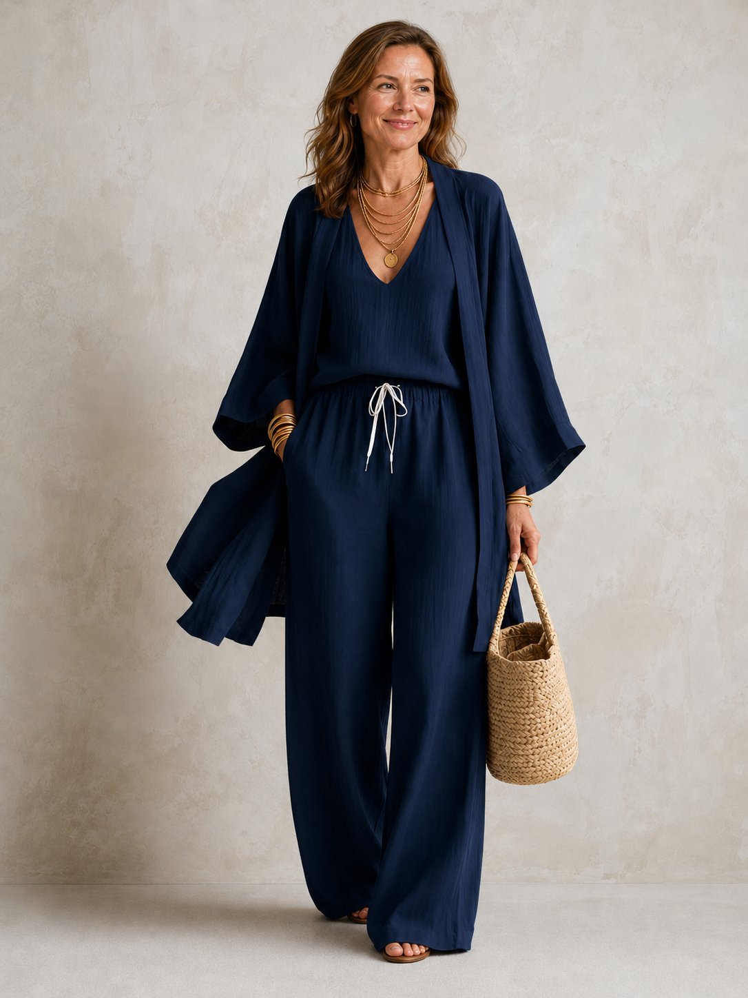 Elena | 3-Piece Linen Look Set