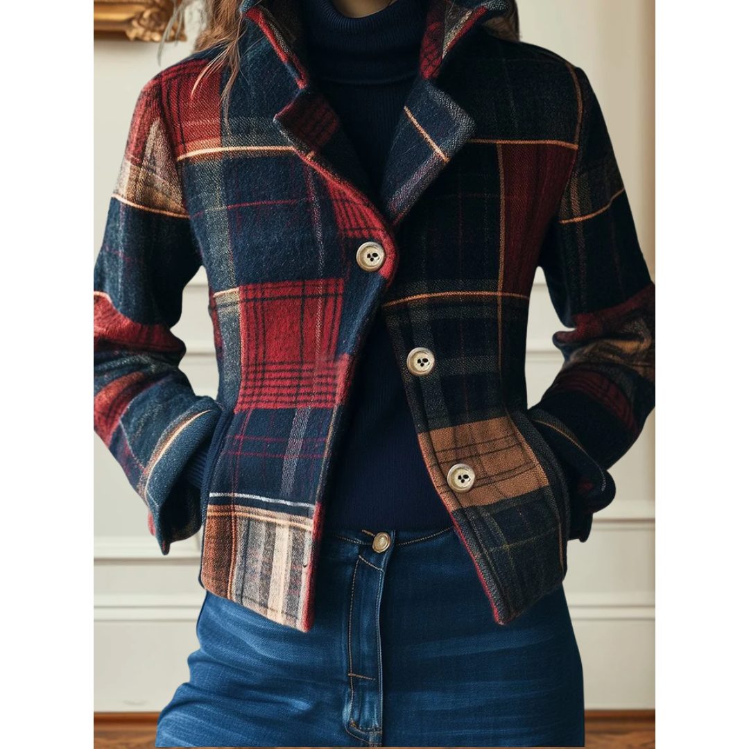 Ariella | Plaid Wool Button-Down Jacket for Women