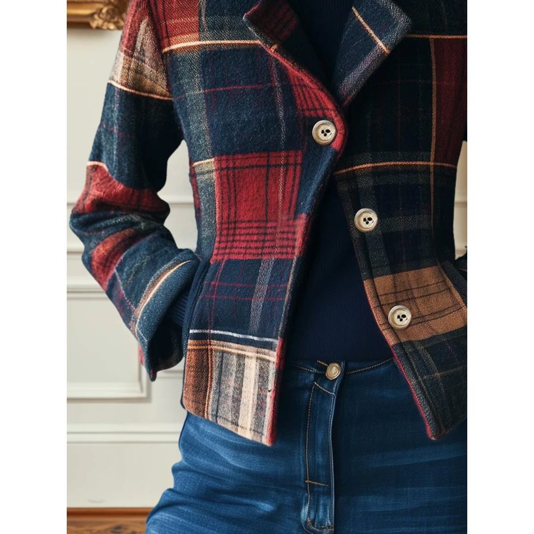 Ariella | Plaid Wool Button-Down Jacket for Women