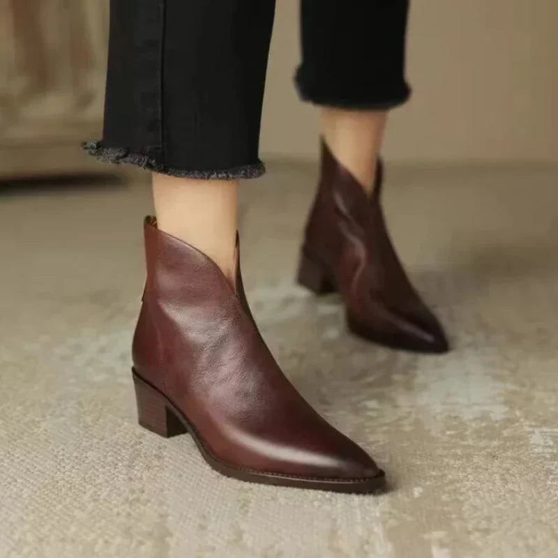 Viela | Premium Pointed-Toe Ankle Boots