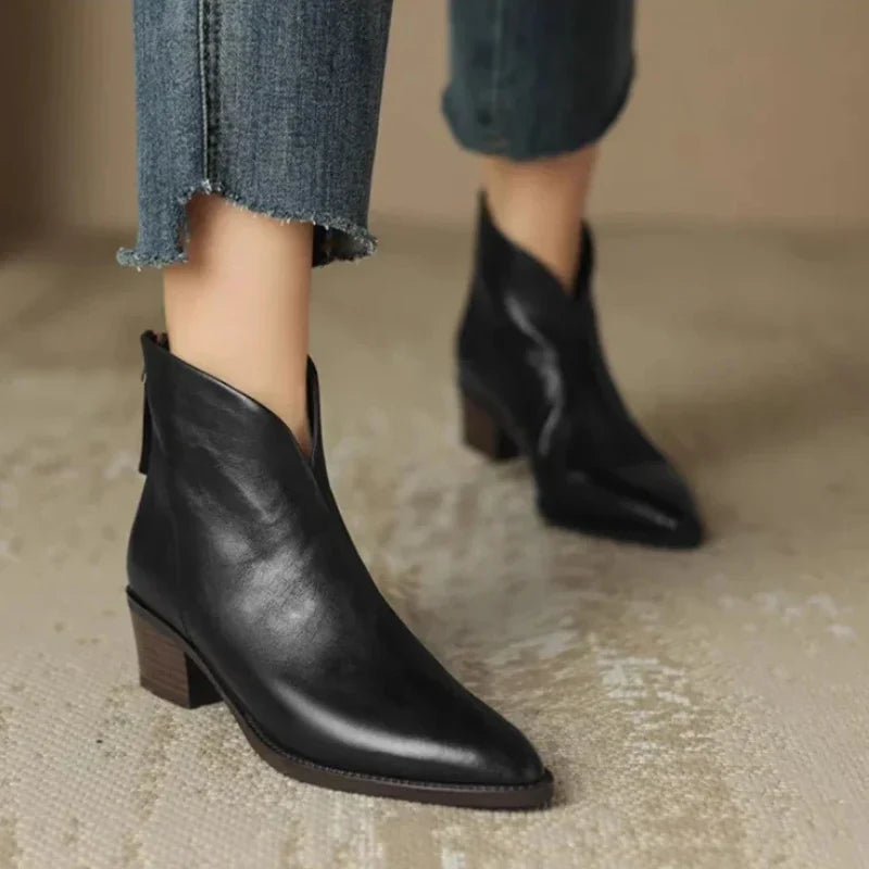 Viela | Premium Pointed-Toe Ankle Boots