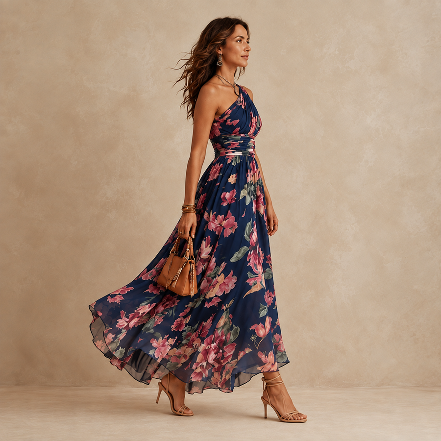 Celeste | One-Shoulder Floral Maxi
