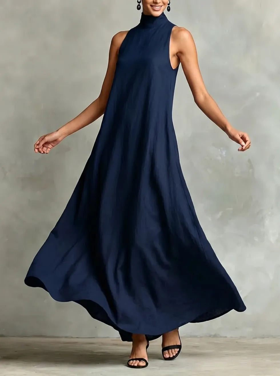 Chrissy | High-Neck Pocket Maxi Dress