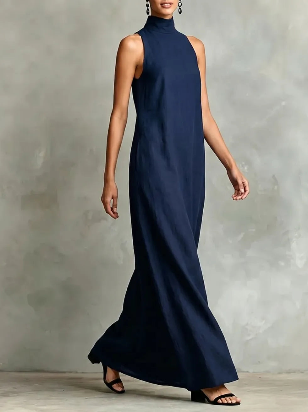 Chrissy | High-Neck Pocket Maxi Dress