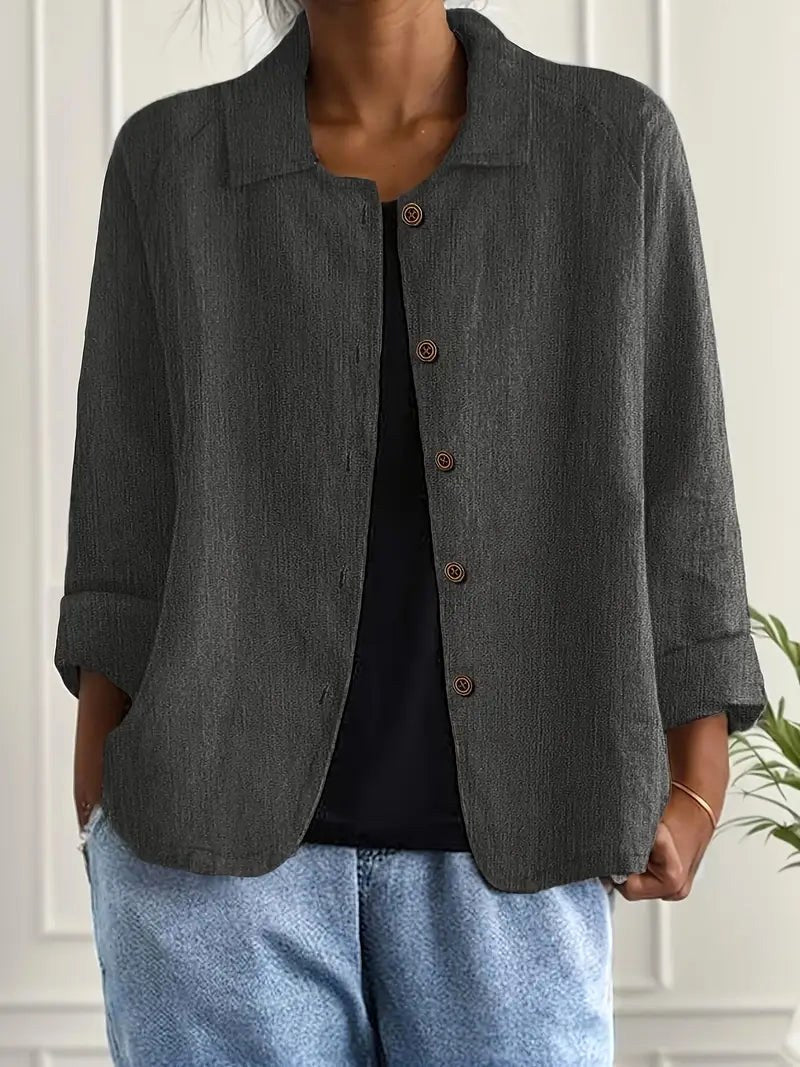 Annika | Relaxed Button-Front Shirt