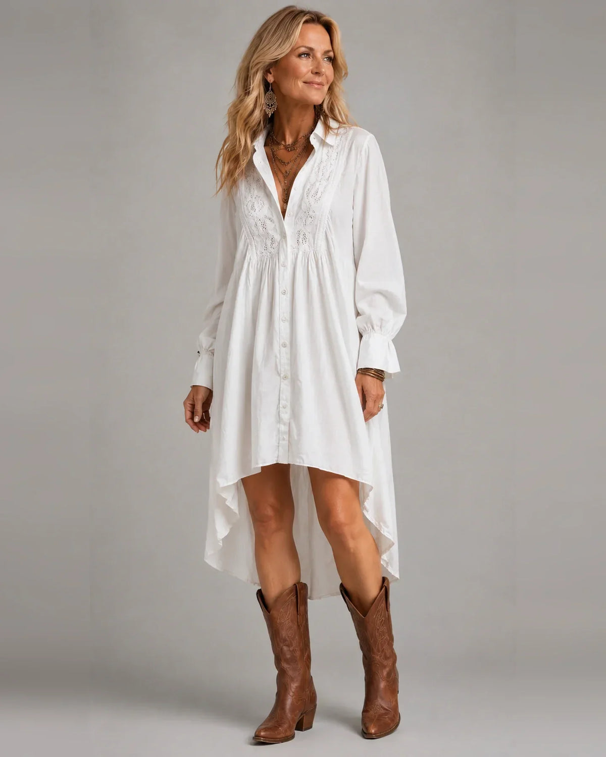 Lucia | Lace Detail Irregular-Hem Mini Dress