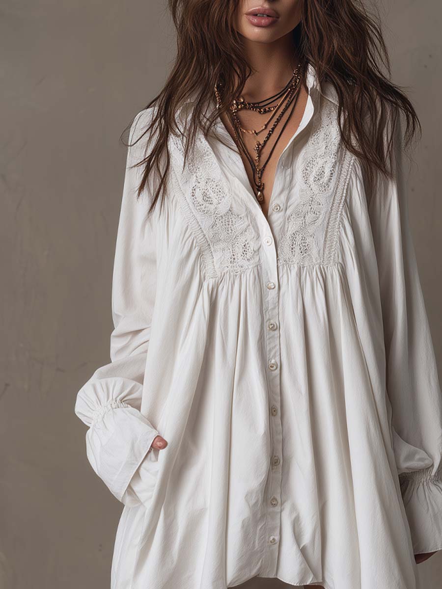 Lucia | Lace Detail Irregular-Hem Mini Dress