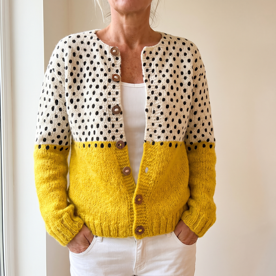 Junella | Two-Tone Knit Cardigan