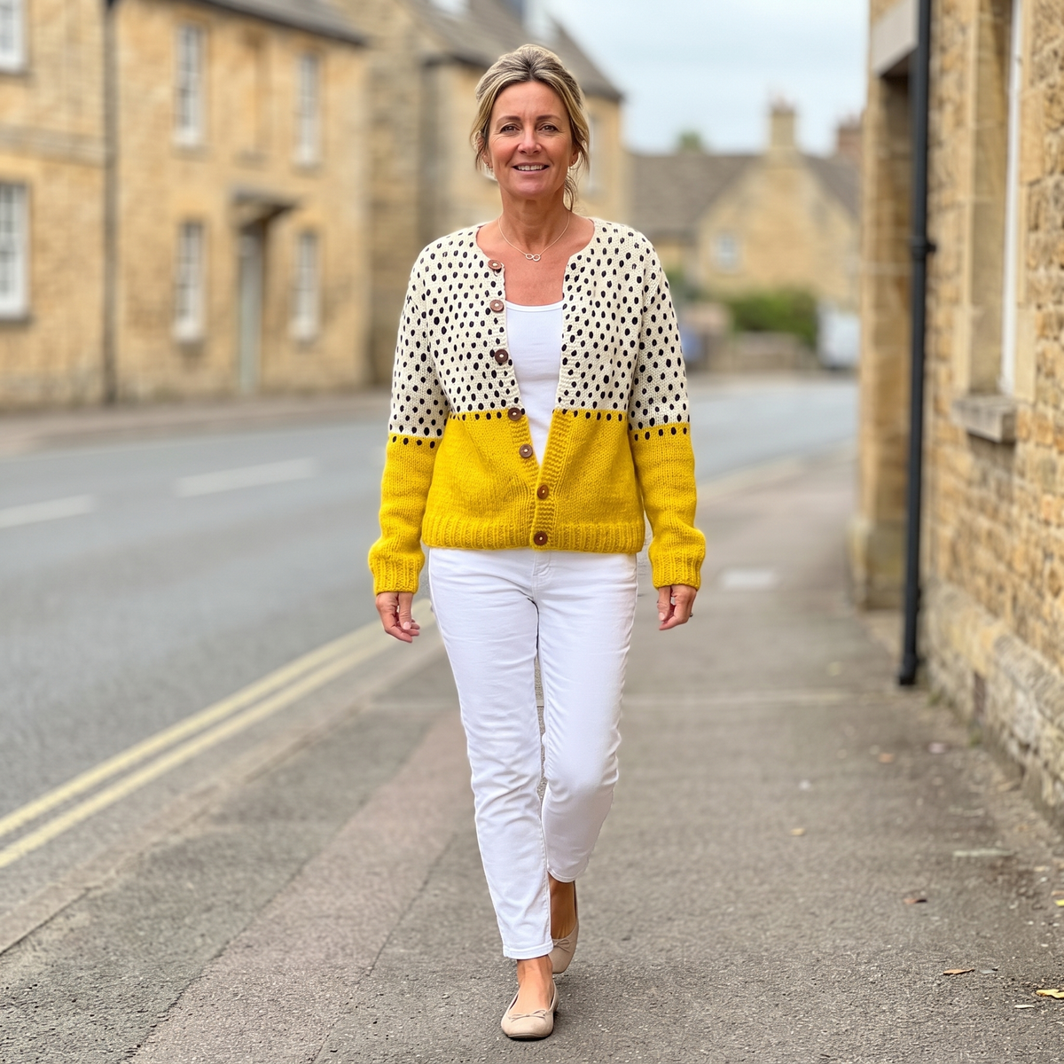 Junella | Two-Tone Knit Cardigan