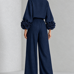 Rosette-Cuff Two-Piece Set