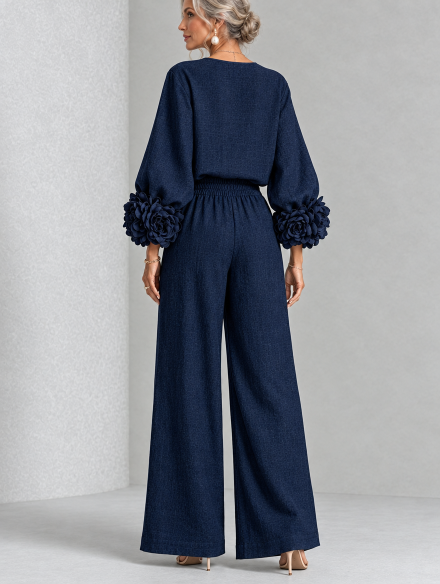 Rosette-Cuff Two-Piece Set