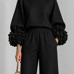 Rosette-Cuff Two-Piece Set