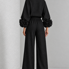 Rosette-Cuff Two-Piece Set
