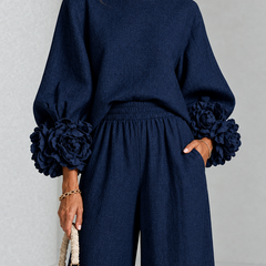 Rosette-Cuff Two-Piece Set