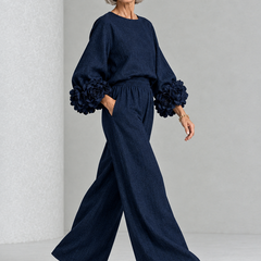 Rosette-Cuff Two-Piece Set
