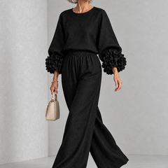 Rosette-Cuff Two-Piece Set