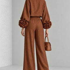 Rosette-Cuff Two-Piece Set