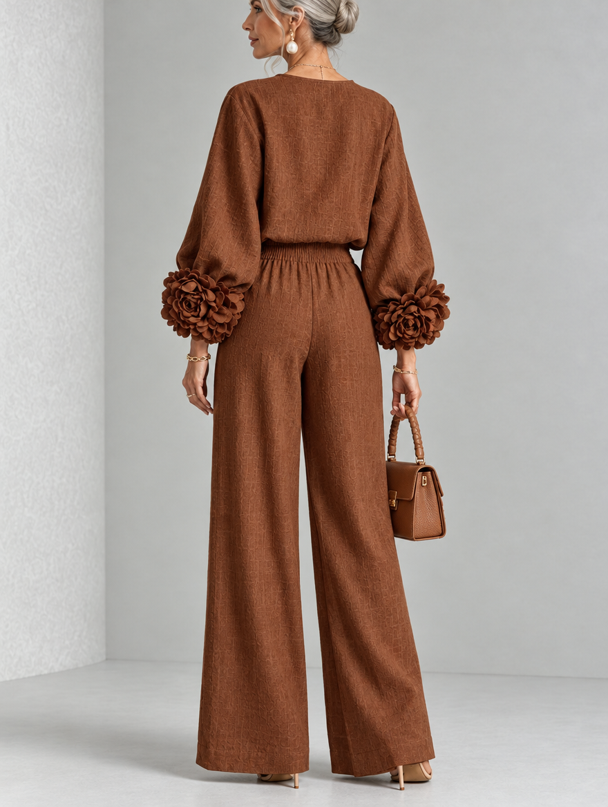 Rosette-Cuff Two-Piece Set
