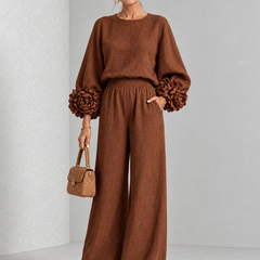 Rosette-Cuff Two-Piece Set