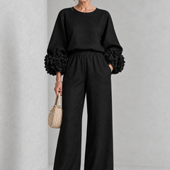 Rosette-Cuff Two-Piece Set