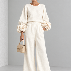 Rosette-Cuff Two-Piece Set