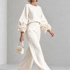 Rosette-Cuff Two-Piece Set