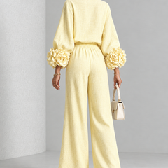 Rosette-Cuff Two-Piece Set