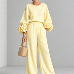 Rosette-Cuff Two-Piece Set
