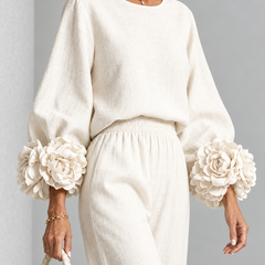 Rosette-Cuff Two-Piece Set