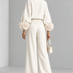 Rosette-Cuff Two-Piece Set