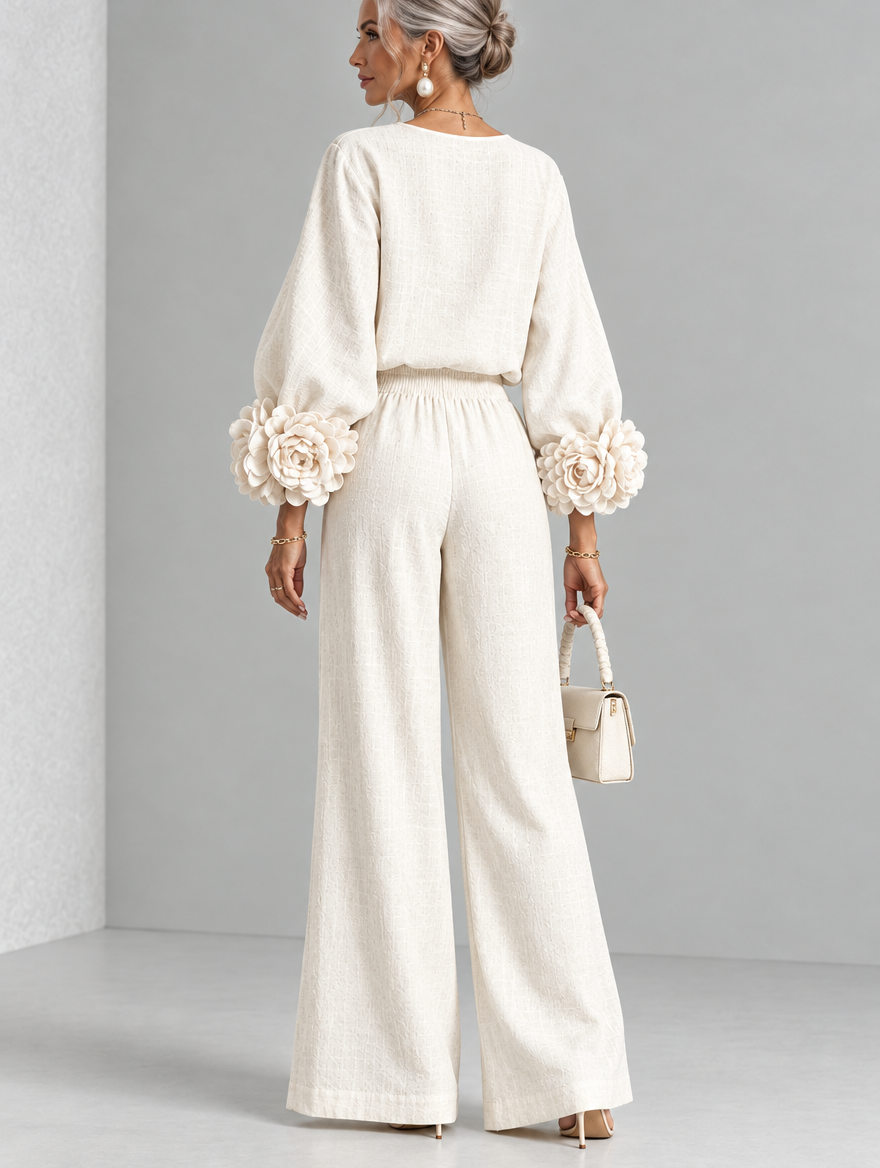 Rosette-Cuff Two-Piece Set