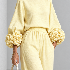 Rosette-Cuff Two-Piece Set