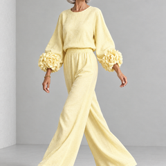 Rosette-Cuff Two-Piece Set
