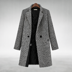 Via Elegant Long Coat on a hanger