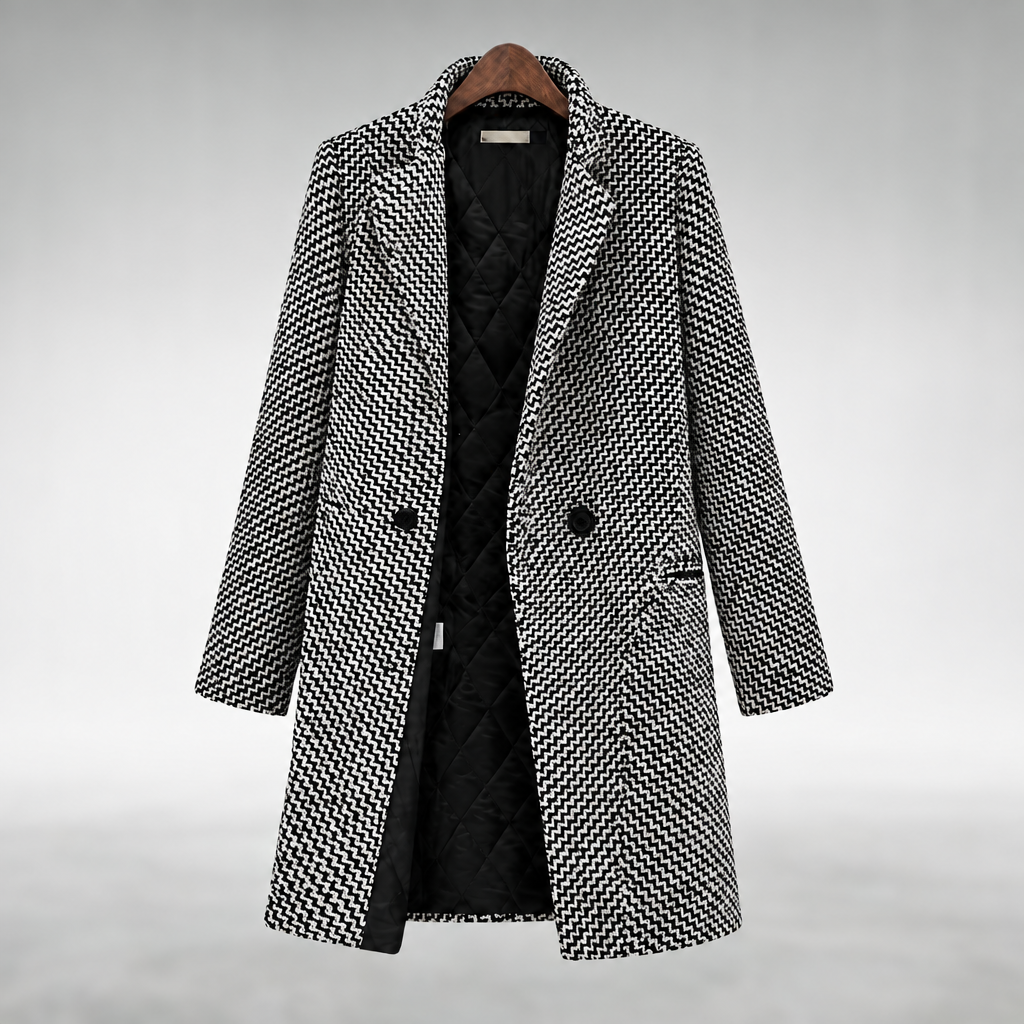 Via Elegant Long Coat on a hanger