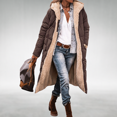 Joana Reversible Puffer Coat in Brown