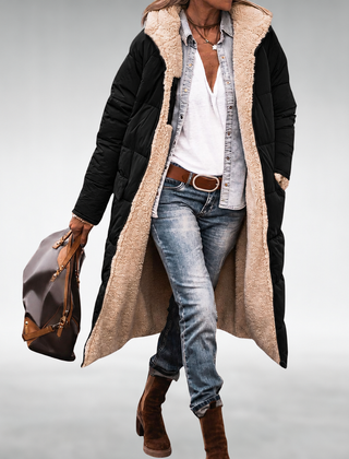 Joana Reversible Puffer Coat in Black