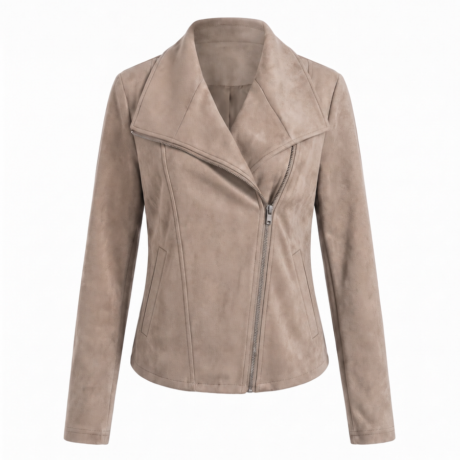 CORINNA | Suede-Look Moto Jacket