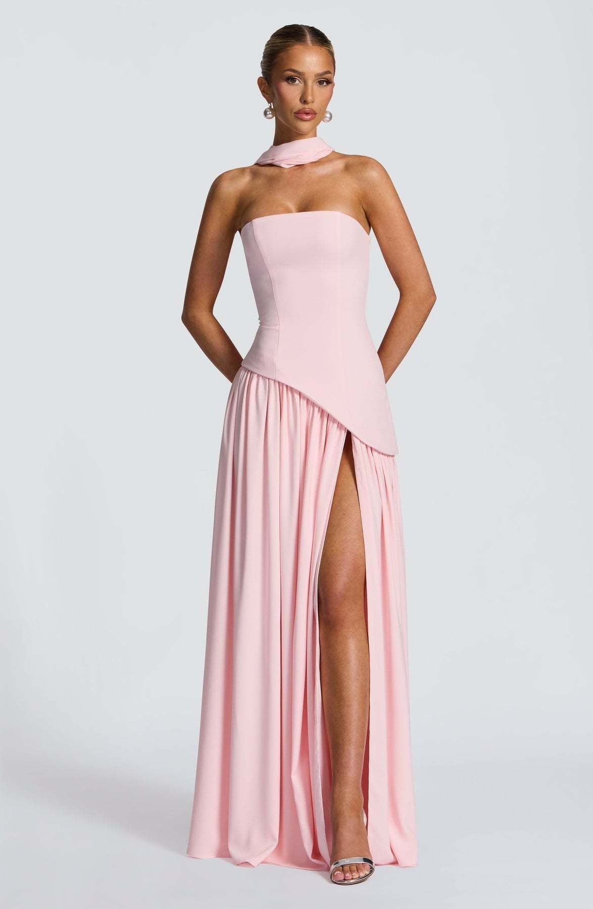 Lina | Strapless Maxi Dress with High Slit