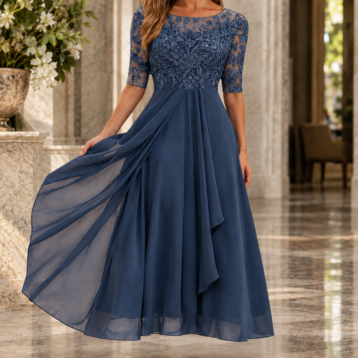 Maia Lace Midi Dress