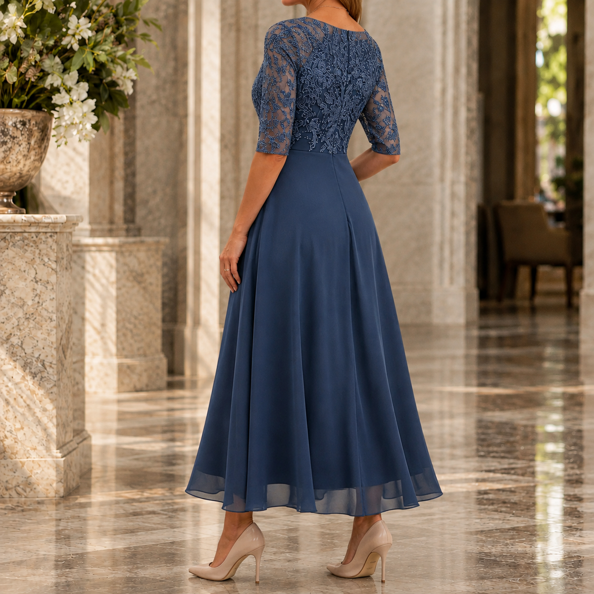 Maia Lace Midi Dress