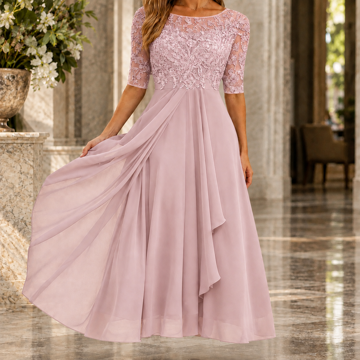 Maia Lace Midi Dress