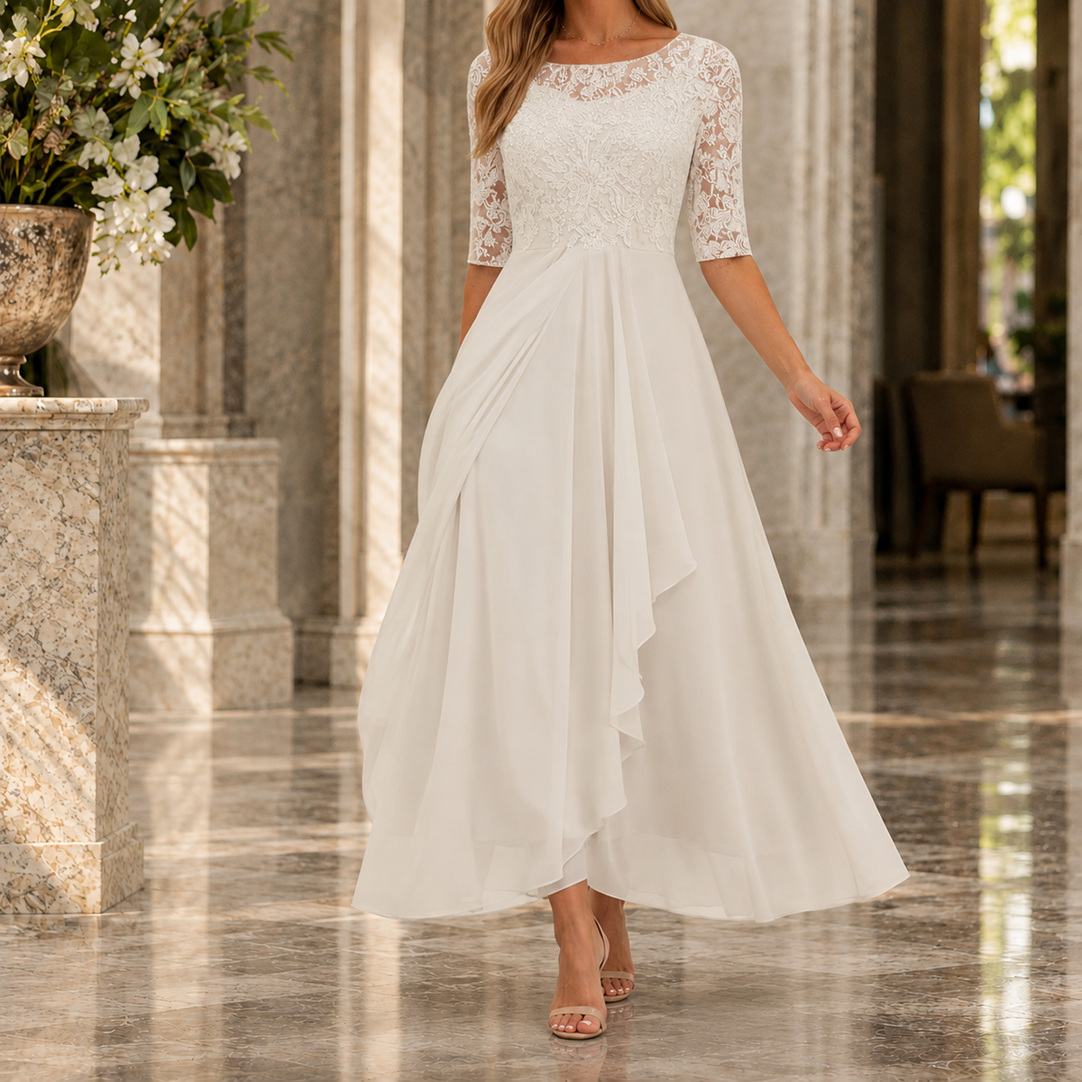 Maia Lace Midi Dress