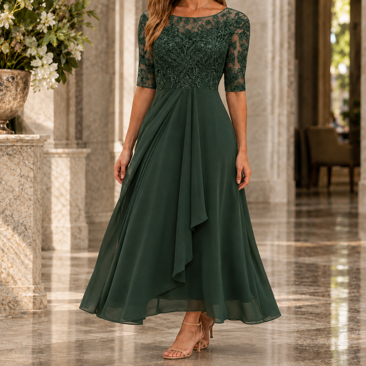 Maia Lace Midi Dress