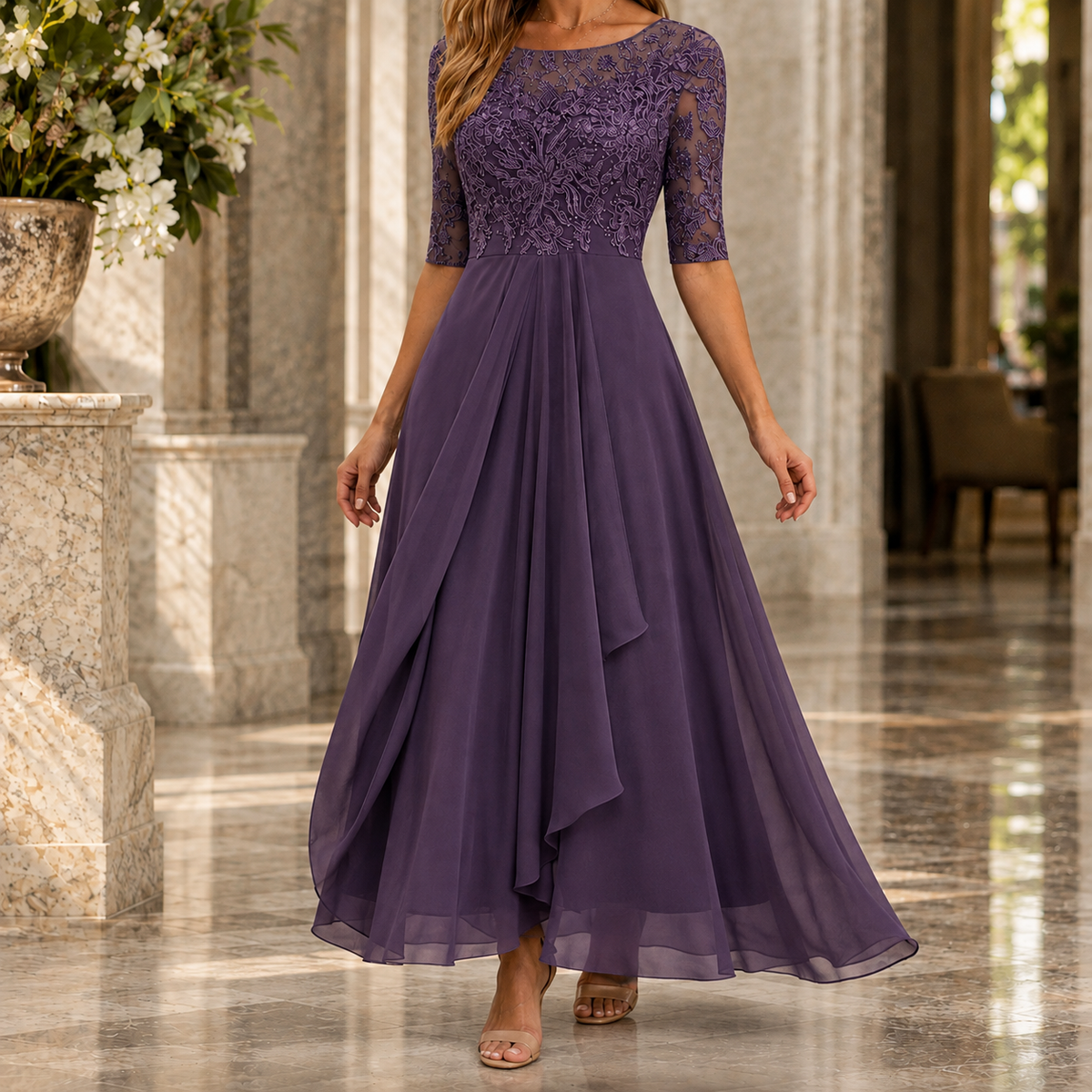 Maia Lace Midi Dress