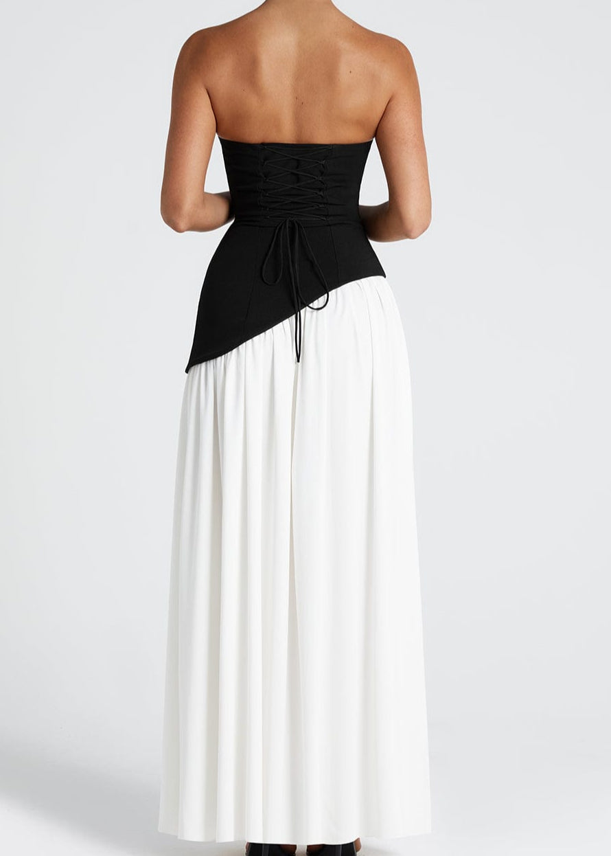 Lina | Strapless Maxi Dress with High Slit