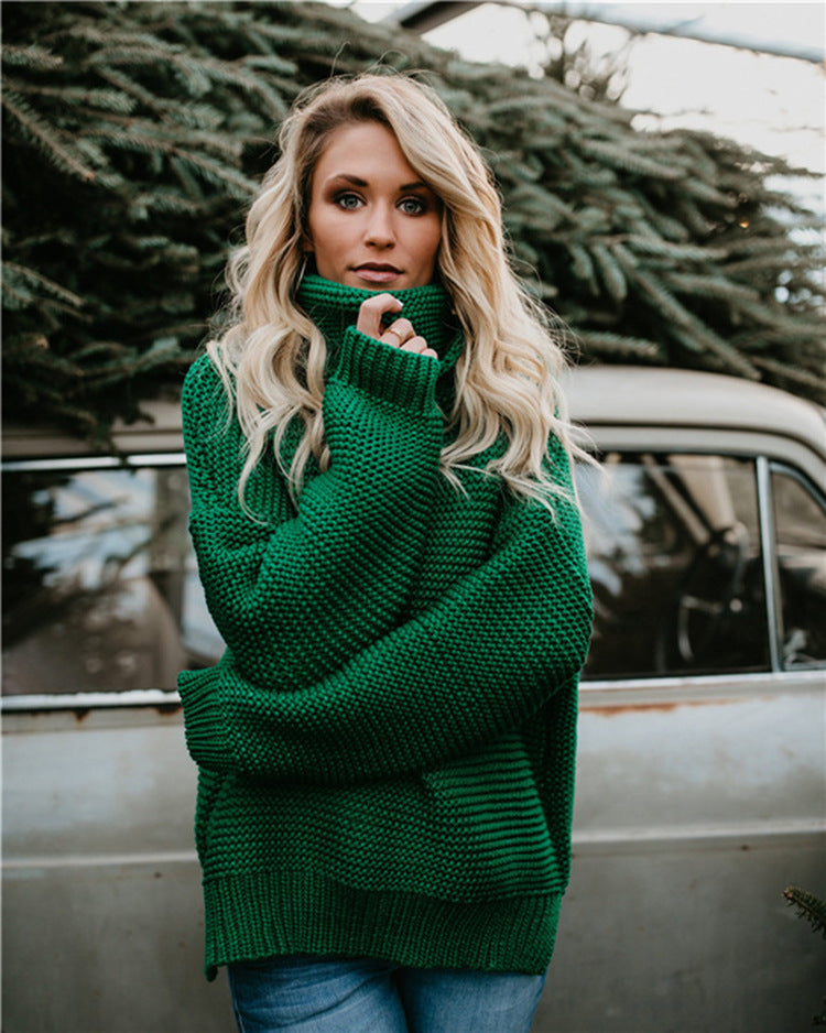 Turtleneck Autumn Winter Pullover Oversize Sweater
