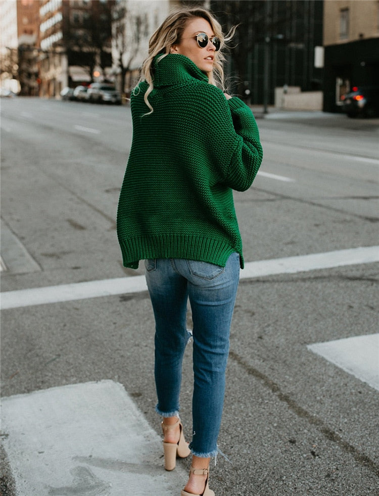 Turtleneck Autumn Winter Pullover Oversize Sweater